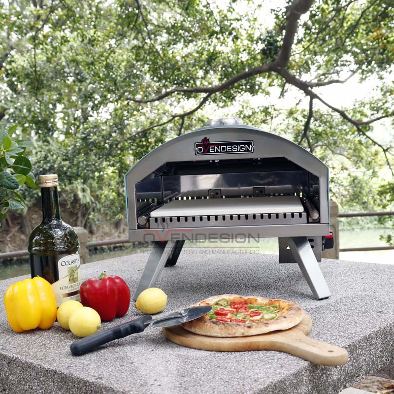 12 Inch Gas Type Pizza Ovens With U-shaped Fire Row Burning