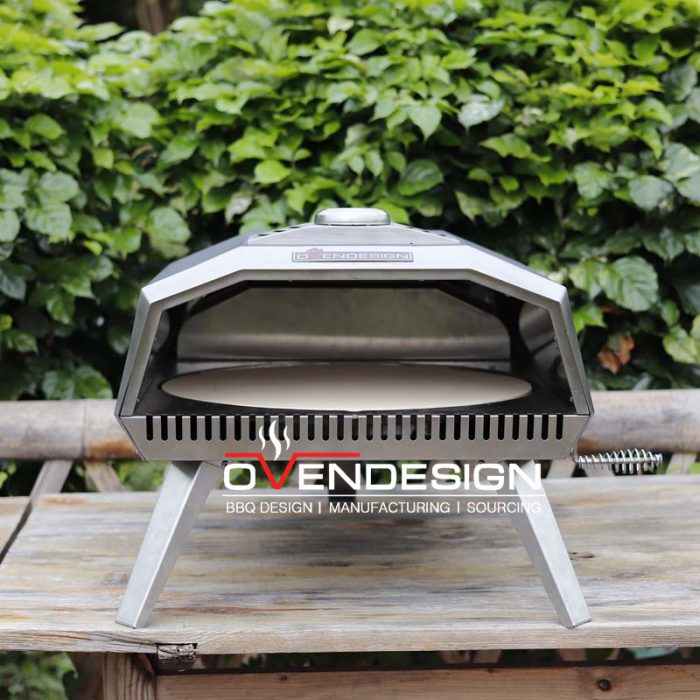 12 Inch Outdoor Crab Horn Shape Portable Gas Pizza Oven With Rotating Pizza Stone