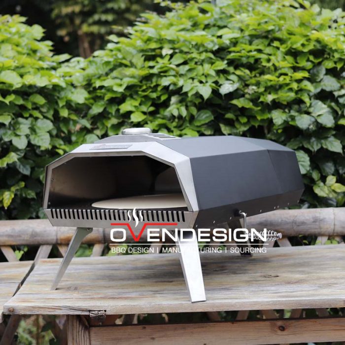 12 Inch Outdoor Crab Horn Shape Portable Gas Pizza Oven With Rotating Pizza Stone