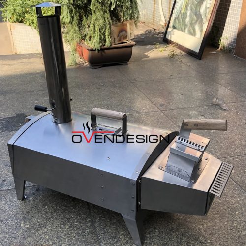 Portable Wood-Fired Outdoor Pizza Oven Rear Heating