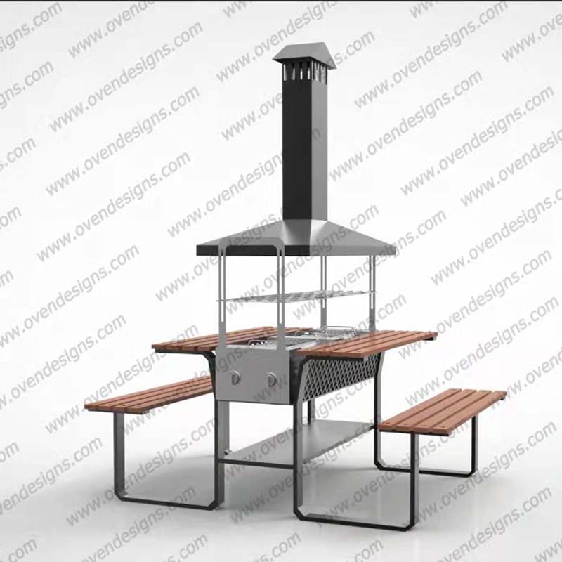 Combined Type Infrared Gas Oven BBQ Grill With Table And Chair