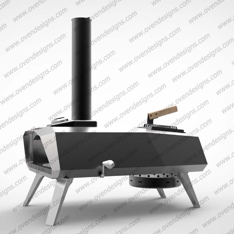 Crab Horn Shape Manually Rotate Wood-fire Pizza Oven With Blower CRAB-WR-PB-1 (5)