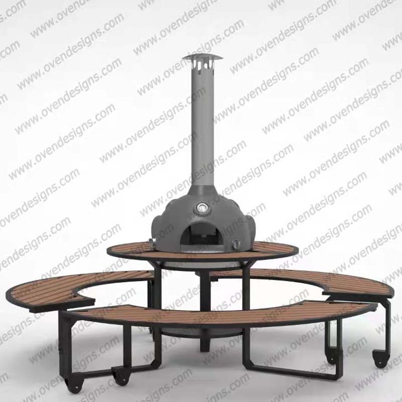 Combined Type Infrared Gas Clay Oven With Table And Chair