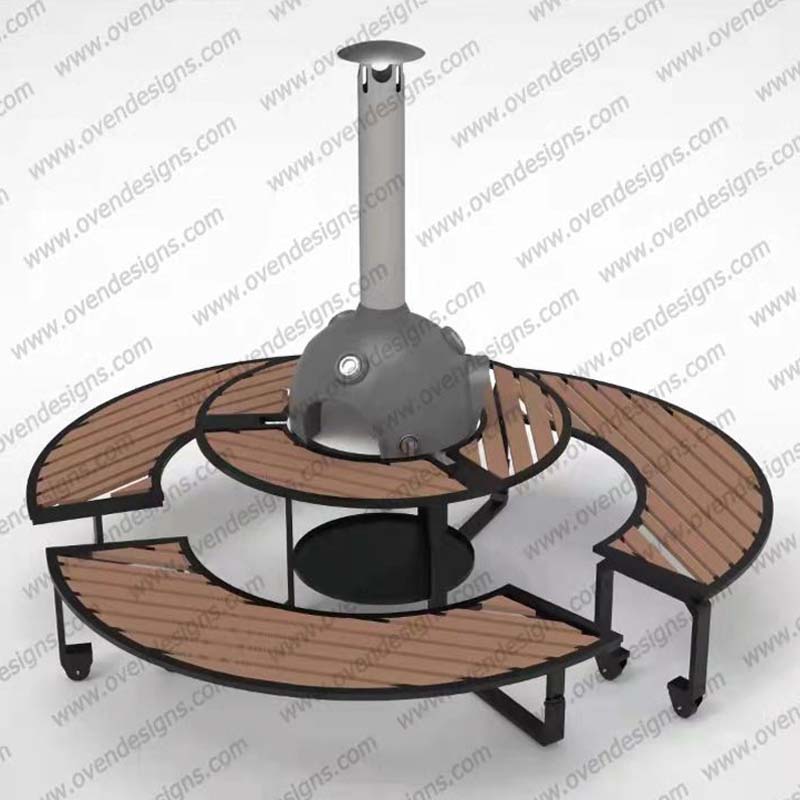 Combined Type Infrared Gas Clay Oven With Table And Chair