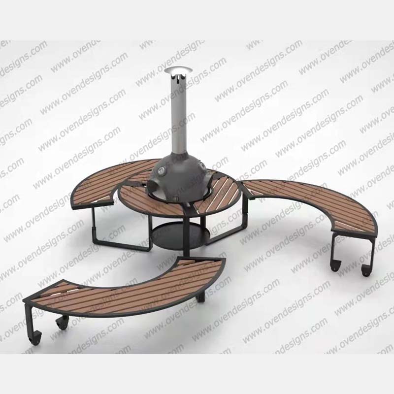 Combined Type Infrared Gas Clay Oven With Table And Chair