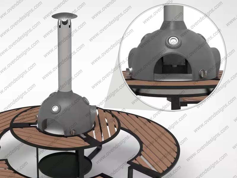 Combined Type Infrared Gas Clay Oven With Table And Chair