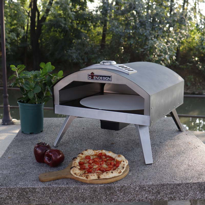 Gas Pizza Oven With Electric Rotation Pizza Stone (7)