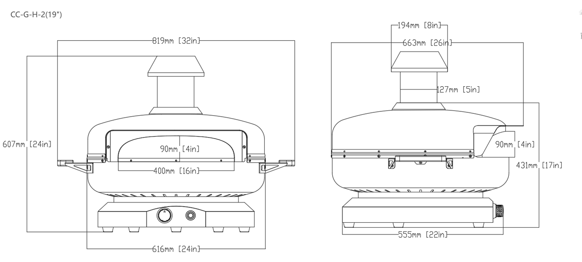 Cubs Cap Pizza Oven CC-G-H-2 (1)